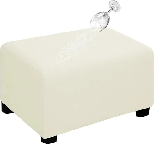 Miniatura 10 de Easy-Going Funda para Otomán Elástica 100% Doble Impermeable Rectangular Plegable Taburete de Almacenamiento Protector de Muebles Funda Suave