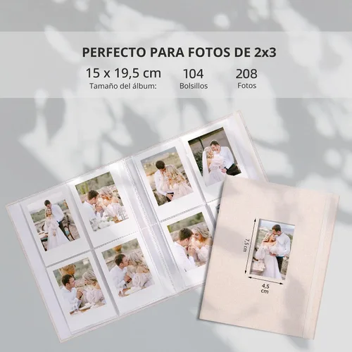 Miniatura 2 de Vienrose Mini álbum de fotos Polaroid 208 fotos de 2 x 3 pulgadas para Fujifilm Instax Mini 7s 8 9 11 25 26 40 50s 90 Evo Z2300 cámara instantánea