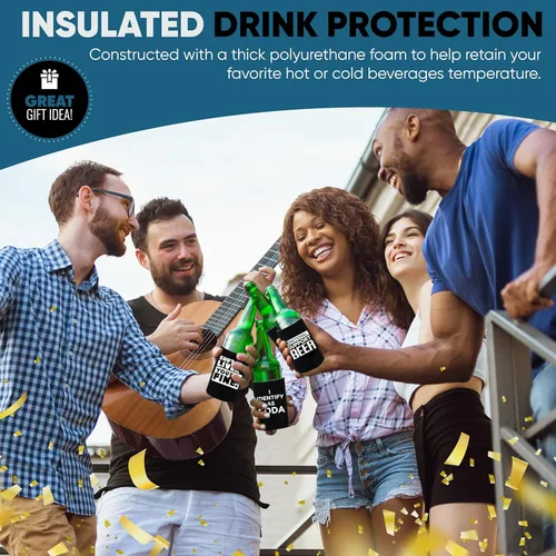 Miniatura 6 de Divertidos frases de fiesta de cerveza para latas de cerveza con aislamiento térmico para bebidas con soda, cerveza Hugger Coolies
