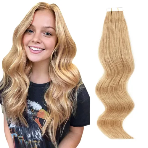 Miniatura 14 de ABH AMAZINGBEAUTY HAIR Extensiones de cinta de cabello humano Remy real, Remi, extensiones de cabello negro con pegamento en trama de piel