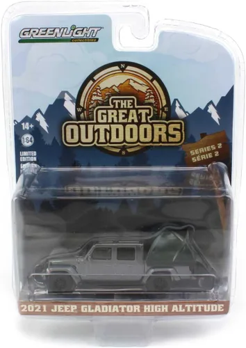Miniatura 5 de Greenlight 38030-E The Great Outdoors Series 2 - 2021 Gladiator High Altitude con moderna tienda de campaña para camioneta escala 1/64