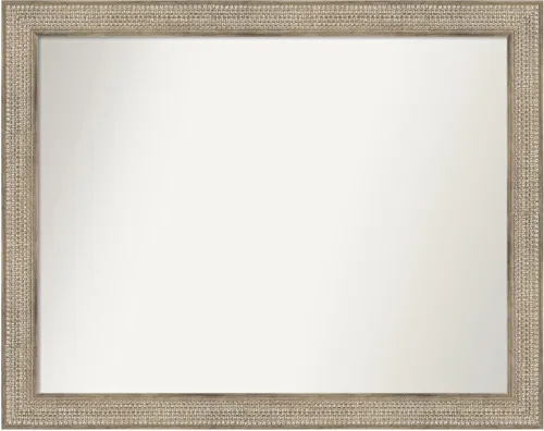 Miniatura 275 de Amanti Art Espejo de baño plateado para sobre fregadero, 26 x 26 pulgadas, espejo cuadrado de níquel pulido, marco de madera tradicional mediano, se