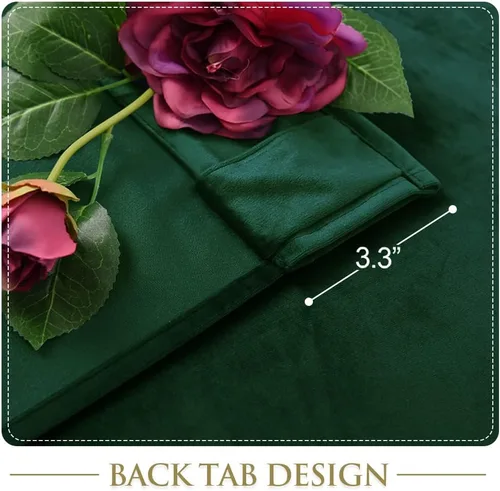 Miniatura 4 de StangH Cortinas verdes para sala de estar, cortinas opacas de terciopelo súper suave, decoración del hogar de lujo para fiestas, teatro, fiestas