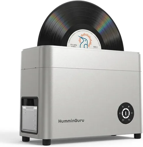 Miniatura 10 de HumminGuru Limpiador de discos de vinilo ultrasónico - Máquina de limpieza de discos de vinilo ultrasónico de 40kHz con secado automático, Kit
