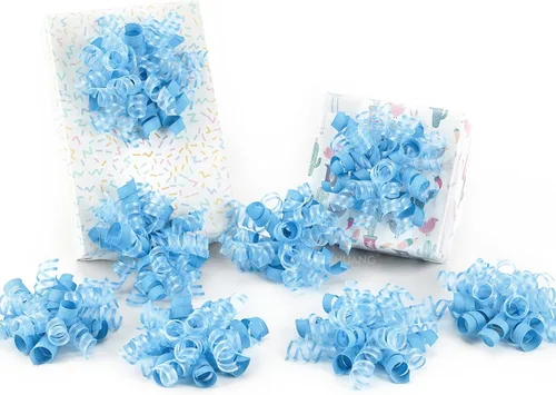 HUIHUANG Lazos azules para envolver regalos, lazos de regalo azul bebé, 5 pulgadas x 8 unidades, lazo rizado autoadhesivo para regalos, bolsa de