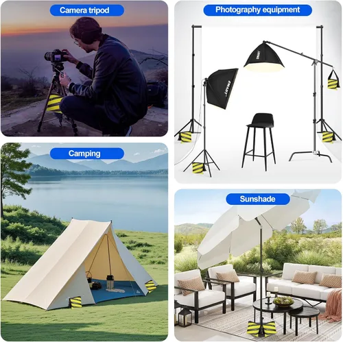 Miniatura 7 de EMART Bolsa de Arena de Servicio Pesado para Estudio Fotográfico Bolsa de Peso Diseño de Alforja para Soporte de Luz de Fotografía Trípode, Patio