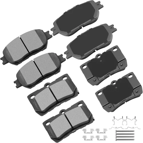 Miniatura 27 de cciyu Juego de pastillas de freno de cerámica delanteras y traseras D946 D683, 8 piezas para BMW 330Ci 2001-2005 para BMW 330i 2001-2005 para BMW