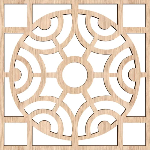 Miniatura 2 de Walton Paneles de pared decorativos de madera con calado, pequeños, 11 3/8 pulgadas de ancho x 11 3/8 pulgadas de alto x 1/4 pulgadas de alto, nogal