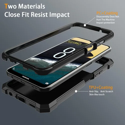 Miniatura 3 de Funda para Nokia G310 5G con protector de pantalla de vidrio templado, funda protectora delgada de silicona suave de cuerpo completo