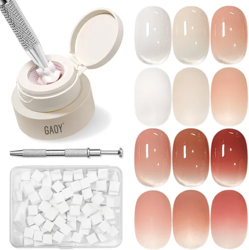GAOY Cushion Ombre - Kit de gel de pintura degradada, 6 colores degradados de gel con esponjas y herramienta de agarre, para uñas degradadas, mezcla