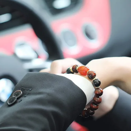 Miniatura 8 de Jewever Pulsera de triple protección Feng Shui Healing Stretch- Ojo de tigre - Obsidiana - Sutra ágata cuentas 0.472 in Piedra Unisex Joyería, Gema