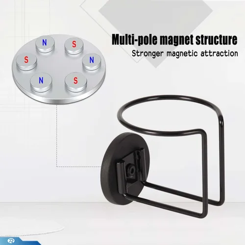 Miniatura 5 de 2 soportes magnéticos para tazas, soporte magnético para bebidas para barco, yate, camión, caravana, apartamento, patio, en superficie de metal