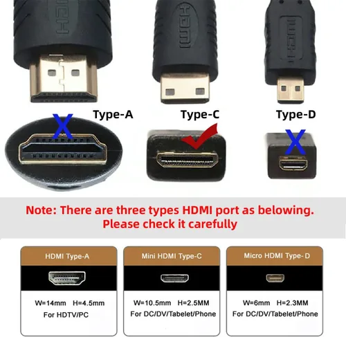 Miniatura 4 de CY Cable 4K 360 grados hacia abajo opuesto en forma de U en ángulo trasero Micro HDMI 1.4 macho a HDMI hembra adaptador de extensión convertidor