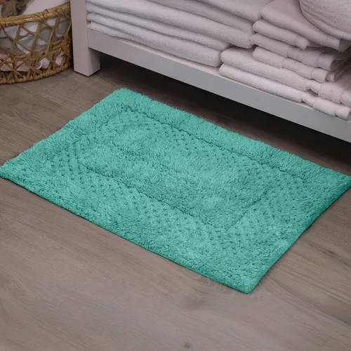Miniatura 26 de Home Weavers Classy - Juego de alfombras de baño 100 % algodón, decoración de baño, lavable, extrasuave y absorbente, tapete de cocina, juego de Aqua