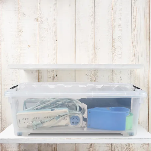 Miniatura 6 de Kiddream Paquete de 3 cajas de almacenamiento con ruedas de 20 cuartos de galón, contenedor de almacenamiento de plástico transparente debajo