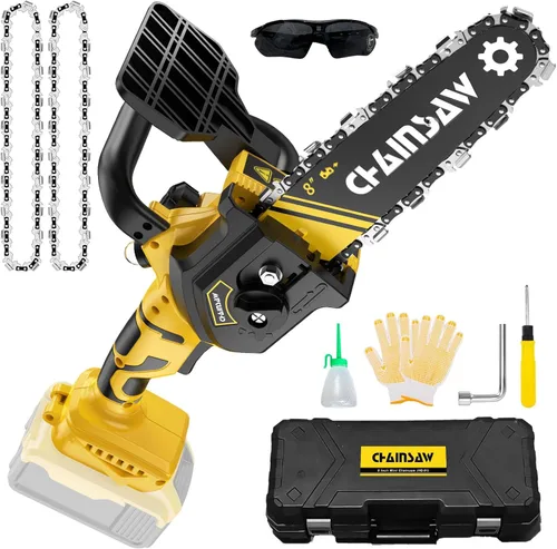 Mini motosierra de 8 pulgadas para batería Dewalt de 20 V máxima, motosierra de poda inalámbrica sin escobillas, mini motosierra a batería para