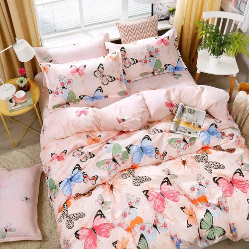 Miniatura 5 de Feelyou juego de funda de edredón y fundas de almohada de microfibra de poliéster suave para niños y niñas, diseño de mariposas, piñas, ciervos