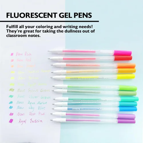 Miniatura 4 de BAZIC 12 Bolígrafo de gel de color fluorescente Collorelli