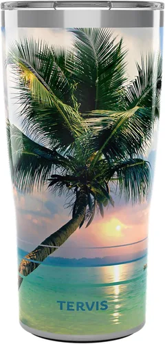 Miniatura 13 de Tervis Vaso aislado de doble pared Sunset in Paradise hecho en Estados Unidos mantiene las bebidas frías y calientes, 24 onzas, clásico