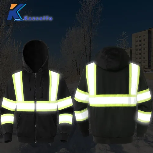 Miniatura 2 de Sudadera con Capucha de Alta Visibilidad para Hombres y Mujeres Clase 3 Chaqueta de Sudaderas de Seguridad de Alta Visibilidad Sudadera con Capucha