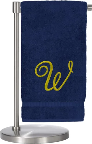 Miniatura 42 de Script R - Toalla de baño con monograma, regalo personalizado, 27 x 54 pulgadas, juego de 1 toalla bordada con texto dorado, 100% algodón turco