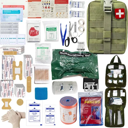 IFAK - Kit universal de primeros auxilios para trauma, bolsas Molle, kit de supervivencia de emergencia adecuado para el hogar, automóvil, viajes,