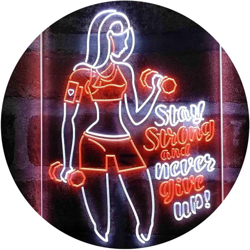 Miniatura 14 de ADVPRO Fitness Club Gym Stay Strong Never Give Up Dual Color LED Neon Sign azul & rojo 8 x 12 pulgadas st6s23-i4043-br