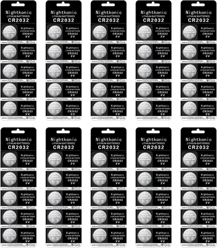Nightkonic Paquete de 50 piezas - Batería CR2032 3v Litio Botón Celda Moneda 2032 Batería