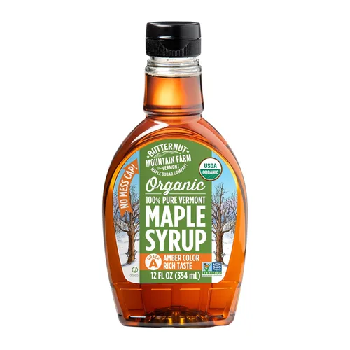 Miniatura 8 de Butternut Mountain Farm Pure Vermont - Jarabe de arce, orgánico, grado A, ámbar rico, botella de 12 onzas, fácil de apretar (paquete de 2)