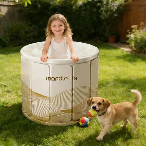 Miniatura 5 de Bañera portátil para adultos, bañera plegable independiente para ducha, bañera de hielo caliente con material grueso multicapa para mantener