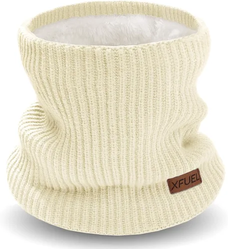Miniatura 18 de Calentador de cuello para niños, polaina de cuello de invierno tejida, bufanda infinita con forro polar para niños y niñas, máscara de esquí