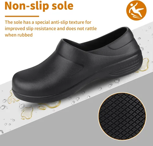 Miniatura 4 de Zapatos unisex antideslizantes para servicio de alimentos, impermeables, resistentes al aceite, zuecos de trabajo de cocina, cómodos zapatos