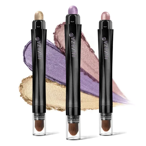 Miniatura 10 de 10 barras de sombra de ojos, brillo y neutro, color rosa champán, metálico, lápiz de sombra de ojos color crema con resistente a las manchas y al