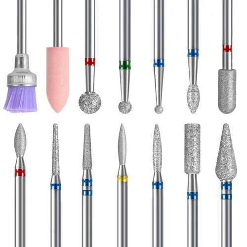 Miniatura 11 de SQULIGT Broca para uñas de tungsteno, 5 en 1 de carburo cónico, vástago de 3/32 pulgadas, uso de rotación bidireccional, para uñas, eliminación
