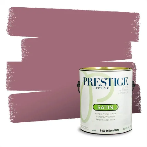 Miniatura 678 de Prestige Paints Pintura exterior e imprimación en uno, 1 galón, plano, coincidencia comparable de Valspar* Amber Rose*