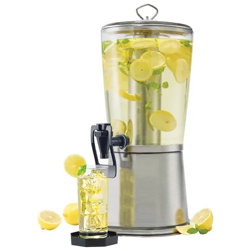 Miniatura 3 de Winco Dispensador de bebidas de 2 galones con soporte y núcleo de hielo