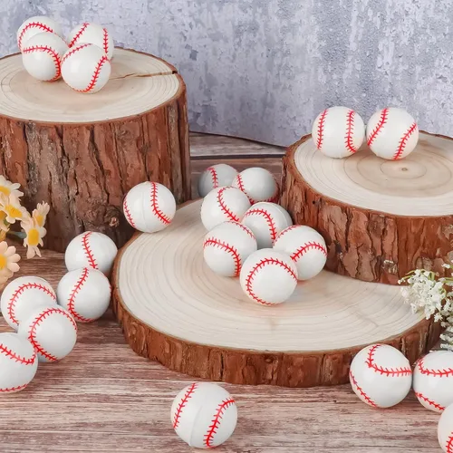 Miniatura 9 de 24 piezas de pelotas de goma rebotadoras de béisbol para niños, pelotas de goma de 32 mm para deportes de rebote a granel para recuerdos de fiesta