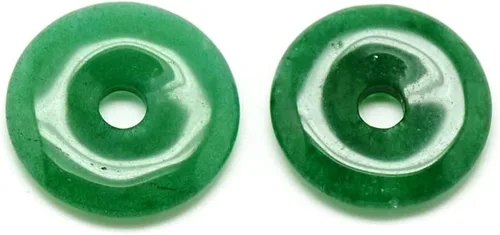 Miniatura 8 de KitBeads 10 dijes de dona de jade natural, dije curativo de chakras, círculo, moneda, cuarzo para hacer collares, joyas