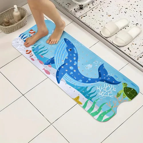 Miniatura 7 de Vanleonet Tapete antideslizante para bañera de bebé de 40 x 16 pulgadas, tapete antideslizante con ventosas y agujeros de drenaje, lavable a