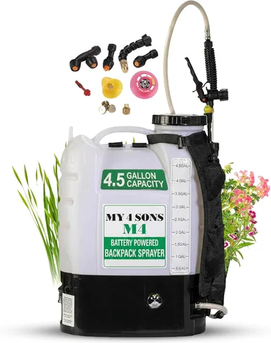 Miniatura 9 de Mochila pulverizadora - MY4SONS Silver M4 de 4 galones sin cable alimentado por batería con agitador incorporado - Mochila pulverizadora líquida