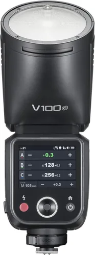 Miniatura 4 de Godox Flash de cámara V100 V100-C V100C versión de EE. UU. para Canon, Speedlite de cabeza redonda de 100 W, flash de obturador global TTL 2.4G TTL