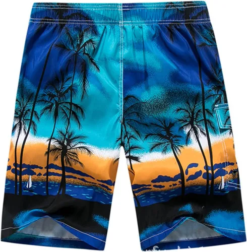 Miniatura 9 de Yuzhih Pantalones cortos de gran tamaño para hombre, cintura elástica, pantalones ajustados con cordón, pantalones cortos casuales de playa al aire