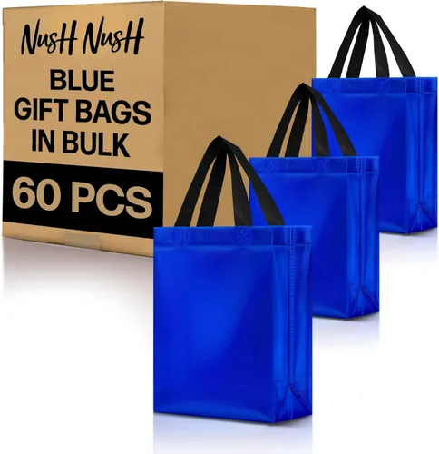 Miniatura 42 de Nush Nush - Bolsas de regalo reutilizables azul aguamarina a granel (azul aguamarina - Tamaño mediano - Juego de 30)