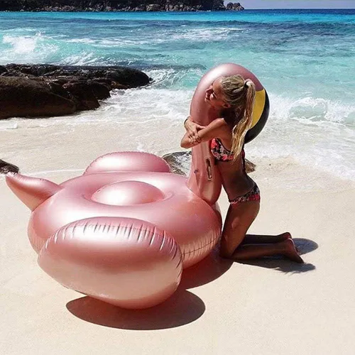 Miniatura 5 de Jasonwell Flotador inflable gigante de flamenco para piscina con válvulas rápidas, flotador de verano para playa, piscina de descanso, balsa