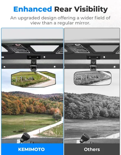 Miniatura 4 de KEMIMOTO Espejo retrovisor compatible con CFMOTO UFORCE 1000/1000 XL y Polaris Ranger 1000 XP 900 500 570 / Crew, cuenta con montaje superior