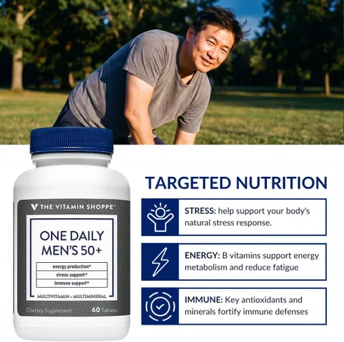 Miniatura 6 de The Vitamin Shoppe Brand One Daily - Multivitamínico multimineral para hombres con magnesio, zinc, calcio y más, estrés energético y apoyo