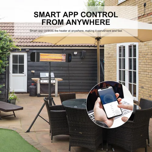 Miniatura 6 de Pasapair Calentador eléctrico para patio, calentador infrarrojo inteligente para interiores, temporizador de 24 horas con control de aplicación