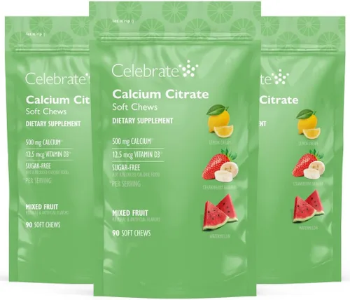Miniatura 17 de Celebrate Vitamins Bariatric - Masticables suaves de citrato de calcio de 500 mg con 500 UI de vitamina D3 – Esencial para pacientes con bypass