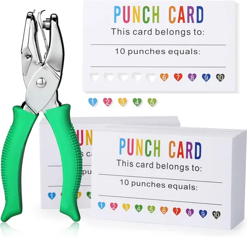 Miniatura 13 de ONEDONE Tarjetas perforadas (paquete de 200) tarjetas de recompensa para premios de incentivo de comportamiento en el aula para niños, estudiantes
