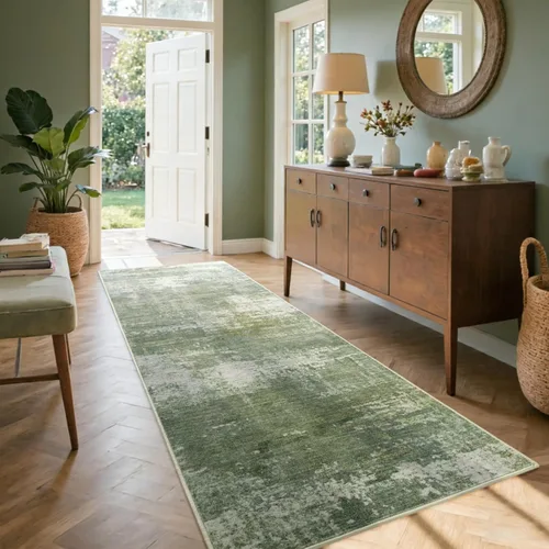 Miniatura 77 de Alfombra de pasillo lavable de 2 x 6 pies, antideslizante, de pelo bajo, alfombra de área de cocina, alfombra suave y larga para entrada, alfombra